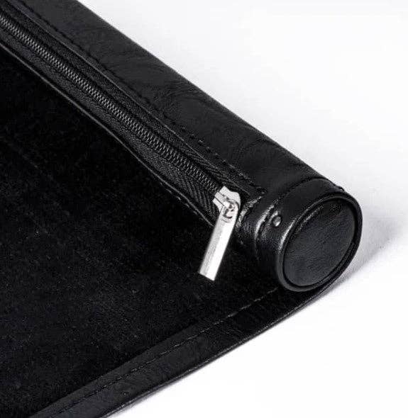 Black Roll Up Leatherette Dice Mat