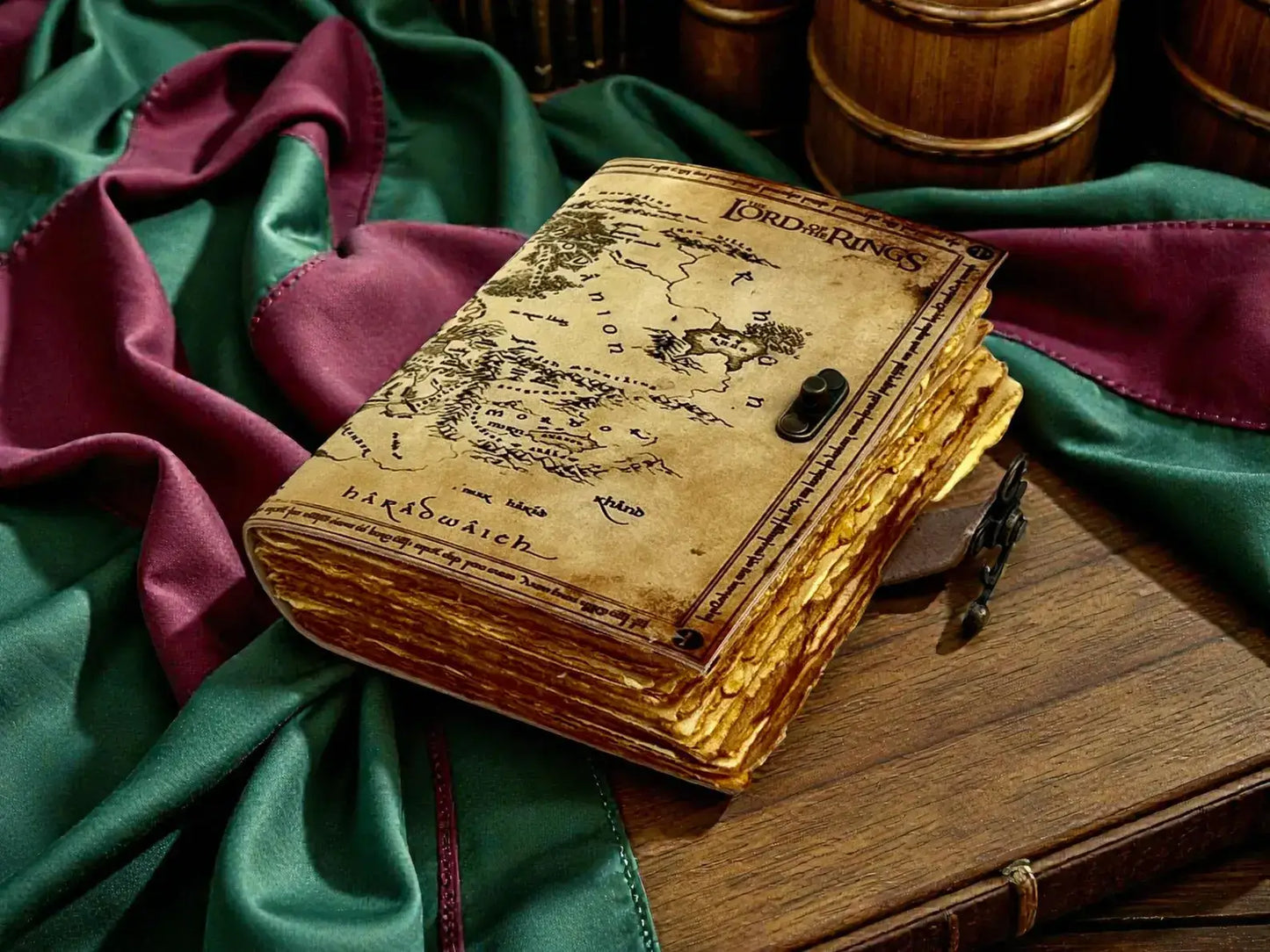Lord of the Rings Map Leather Journal | Handmade Vintage