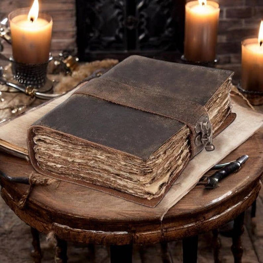 Vintage leather Journal Blank Spell Book of Shadows Grimoire