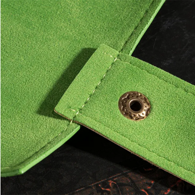 Green Roll Up Leatherette Dice Mat